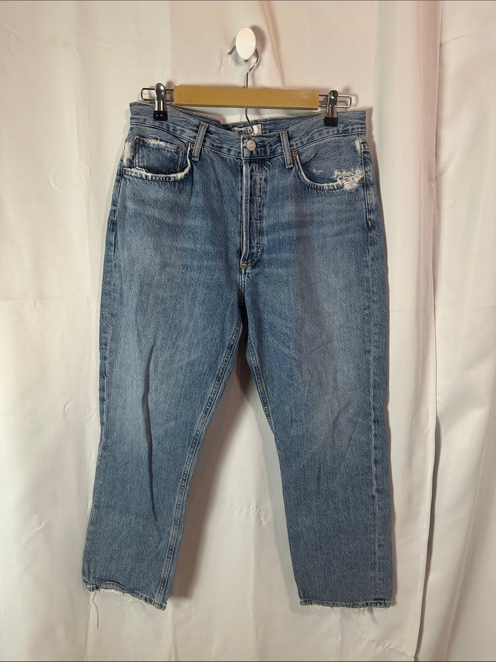 Agolde Riley Crop Light Wash Jeans - Size 30